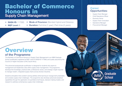 Bachelor of Commerce Honours in Supply Chain Management