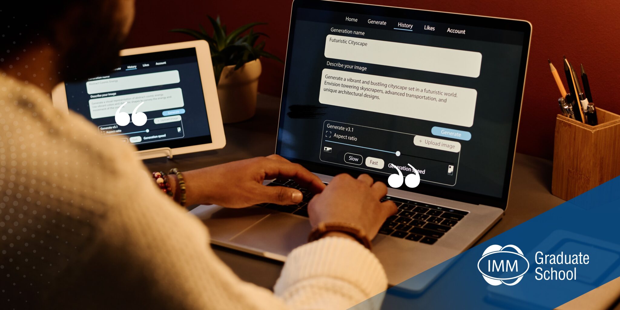 Professional-typing-on-laptop-illustrating-GEO-content-creation